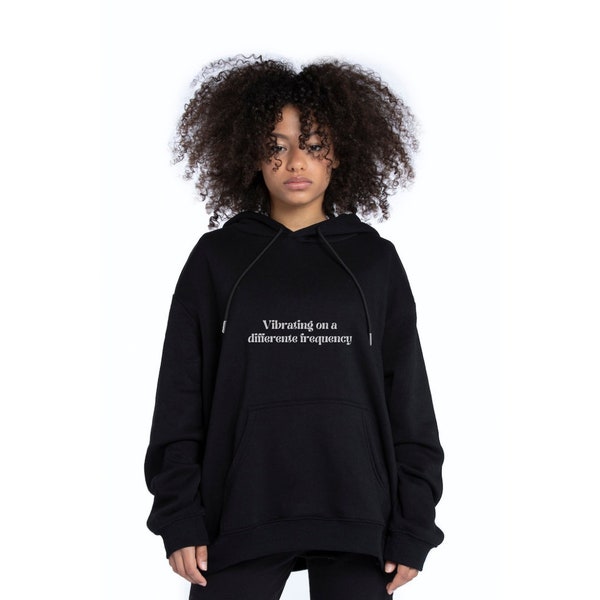 JERZEES NuBlend® 996MR, "Vibrating on a Different Frequency" sweatshirt. Comfort, unique, casual, aesthetic, printed, with a message, unisex.