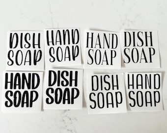 Dish Soap Hand Soap label DIY Soap Bottle Decor Hands and Dishes Decal Kitchen Label Custom Soap Labels Home Organization label