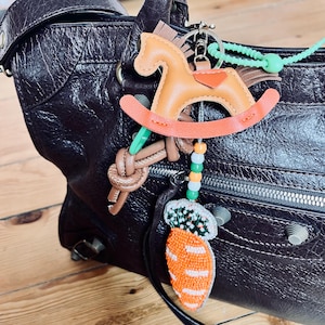 Bag charm - Rocking horse - Customizable