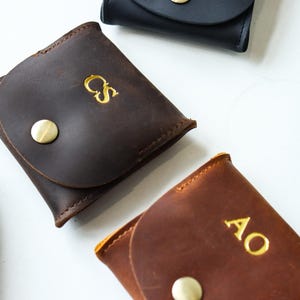 Petite pochette personnalisée en cuir, sac en cuir personnalisé, cadeaux pour lui, fête des pères.