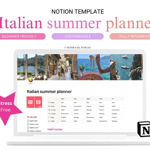 Modello di agenda estiva italiana Goodnotes Notability / iPad e tablet / That Girl Planner / Datato / The Elegant Planner