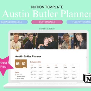 Austin Butler Notion Planer Template: Lebenslaufplaner (Digitaler Download)