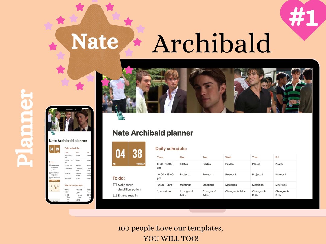 Nate Archibald Notion Planner Template, Nate Archibald Calendar, New ...