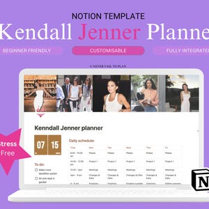 Modèle d&#39;agenda inspiré de Kendall Jenner (téléchargement numérique)