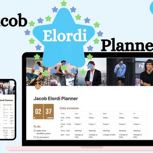 Jacob Elordi Notion Planner Template: Complete Life Planner (Digital Download)