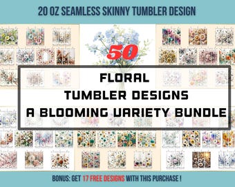 Floral Tumble Wrap Bundle, nahtlose Blumen Tumbler-Designs, Glitter Floral Tumble Wraps, Sonnenblume Tumbler Wraps Floral Tumbler Bundle