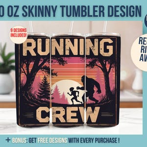 Run Running Crew Seamless Tumbler Wrap 20 oz Skinny Tumbler Sublimation Design Digital Download PNG Instant DIGITAL ONLY Tumbler Wrap