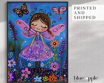 Whimsical Fairy Art Print | Girls Nursery, Fantasy Decor