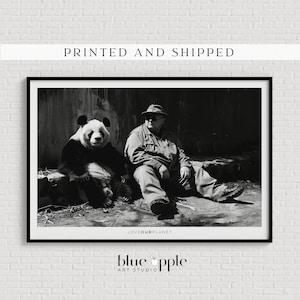 Cute Panda Poster - Love Our Planet, Cute Animal Poster, Environmental Fun Wall Art, Eco-Friendly Decor, Panda Art, Wildlife Conservation
