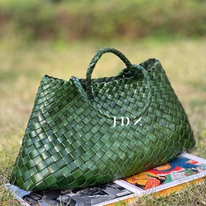 Retro handgewebte Rindsleder Umhängetasche der ersten Schicht, weiche Ledertasche, Geschenk für Frau, Geschenk für Mutter, Muttertagsgeschenke