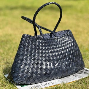 Borsa a tracolla blu navy vintage in pelle di mucca 100% genuina in stile francese, borsa in morbida pelle, regalo per lei, regalo per lui