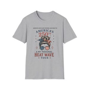 Camiseta de la gira de la ola de calor número 250 de Estados Unidos / Gafas de sol patrióticas Rosie Bandana imagen 6