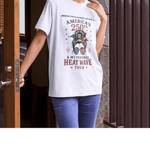 Camiseta de la gira de la ola de calor número 250 de Estados Unidos / Gafas de sol patrióticas Rosie Bandana imagen 1