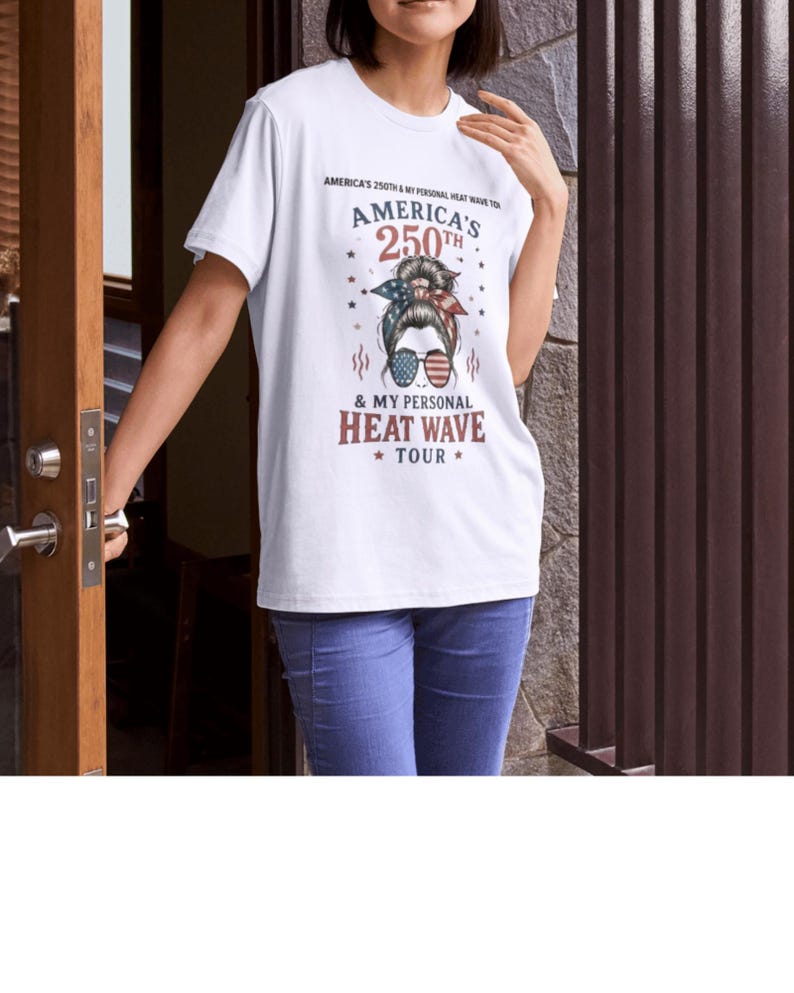 Camiseta de la gira de la ola de calor número 250 de Estados Unidos / Gafas de sol patrióticas Rosie Bandana imagen 1