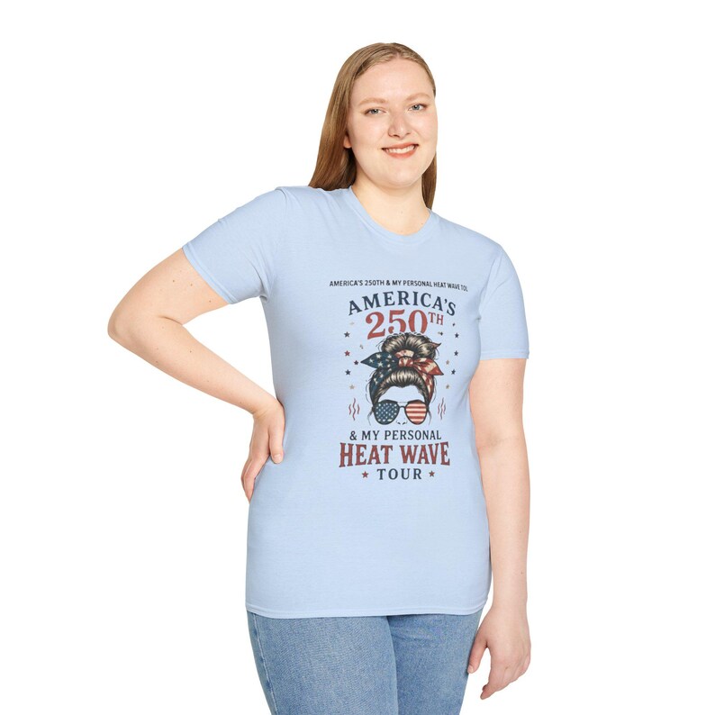 Camiseta de la gira de la ola de calor número 250 de Estados Unidos / Gafas de sol patrióticas Rosie Bandana imagen 5