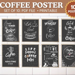 Coffee wall art mega bundle | set of 10 coffee posters | coffee prints | trendy coffee art | coffee bar decor| Homeskwela | digital prints