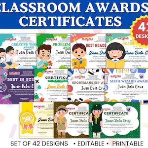 Printable Student Award Certificates: Editable School Certificates (Instant Download)