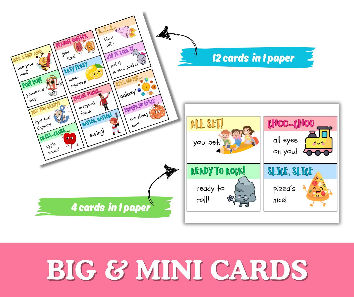 Teacher Call and Response Cards Classroom Management Toolkit - Etsy