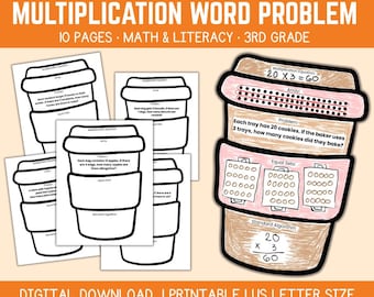 Multiplication Word Problem Worksheets for Kids – Math Practice Activities, 3rd Grade Learning Printables, Classroom Resource