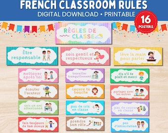 French Classroom Rules Printable Daycare Rules Classroom Rules Daycare Classroom Rules Posters Download PDF Behavior Rules Pre-K Rules