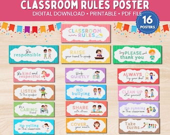 Classroom Rules Printable Daycare Rules Classroom Rules Daycare Classroom Rules Posters Download PDF Behavior Rules Pre-K Rules