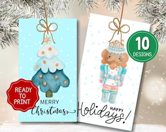 Christmas Gift Tag Printable Printable Christmas Present Label Holiday Party Favor Tag Instant Download Xmas Treats Tags Template