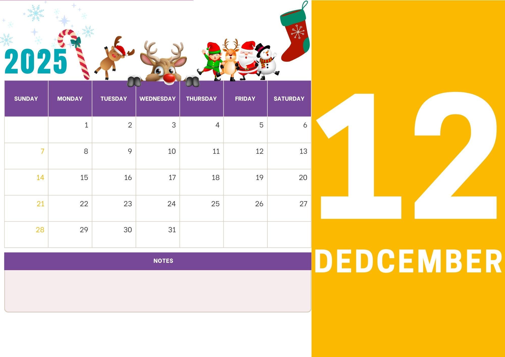  Druckbarer Kalender 2025, Kalender 2025, Kalender 2025, Kalender 2025 Bildidee 