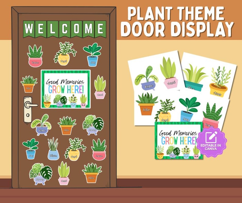 Plant Theme Botanical Welcome Back to School Classroom Door Decor ...