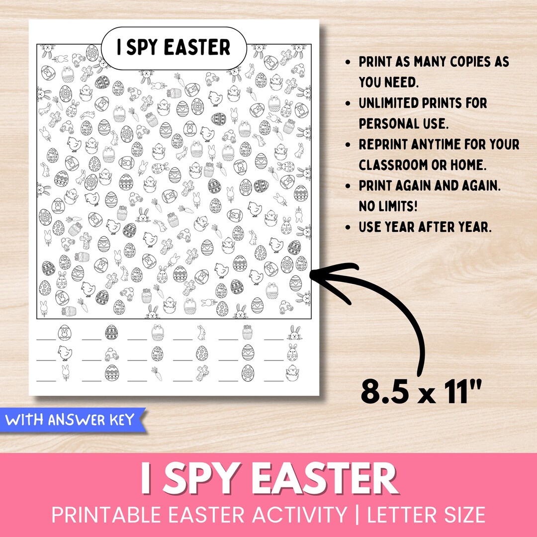 Printable Easter I Spy Game | Easter Activity for Kids | Spring Seek ...