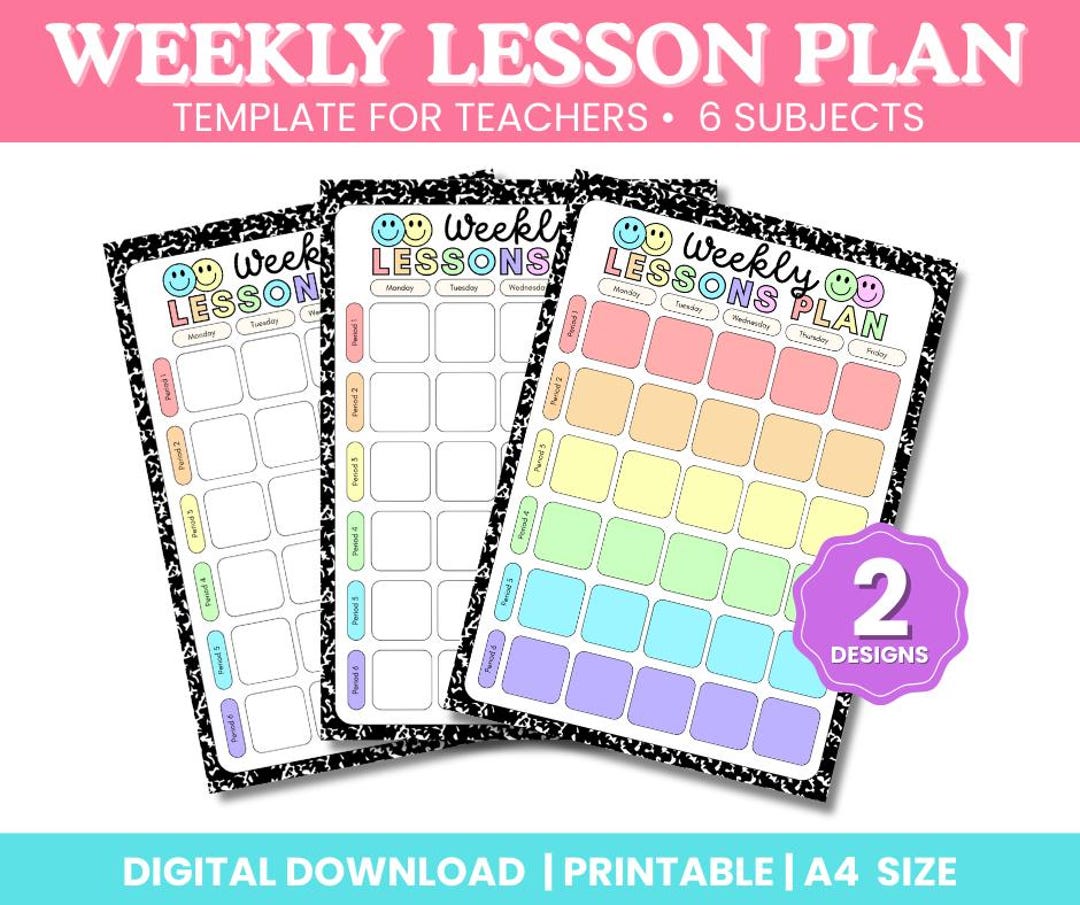 Simple Weekly Lesson Plan Template-preschool/kindergarten-instant ...