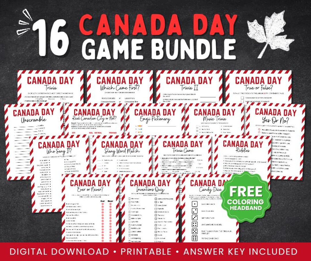 Canada Day Game Bundle | Printable Canada Day Games and Activities for ...
