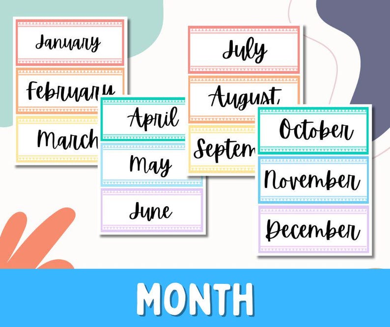 Classroom Calendar Display and Weather Station Printable Bright Pastel ...