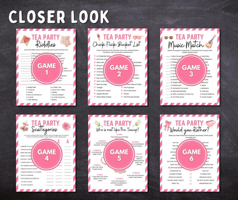 Tea Party Games Super Bundle: 12 Fun Bridal & Garden Games (digital ...