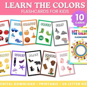 Learn Colors Flashcard Set – Educational for Toddlers & Preschool | Color Learning Flashcards for Kids | rintable Color Flashcards