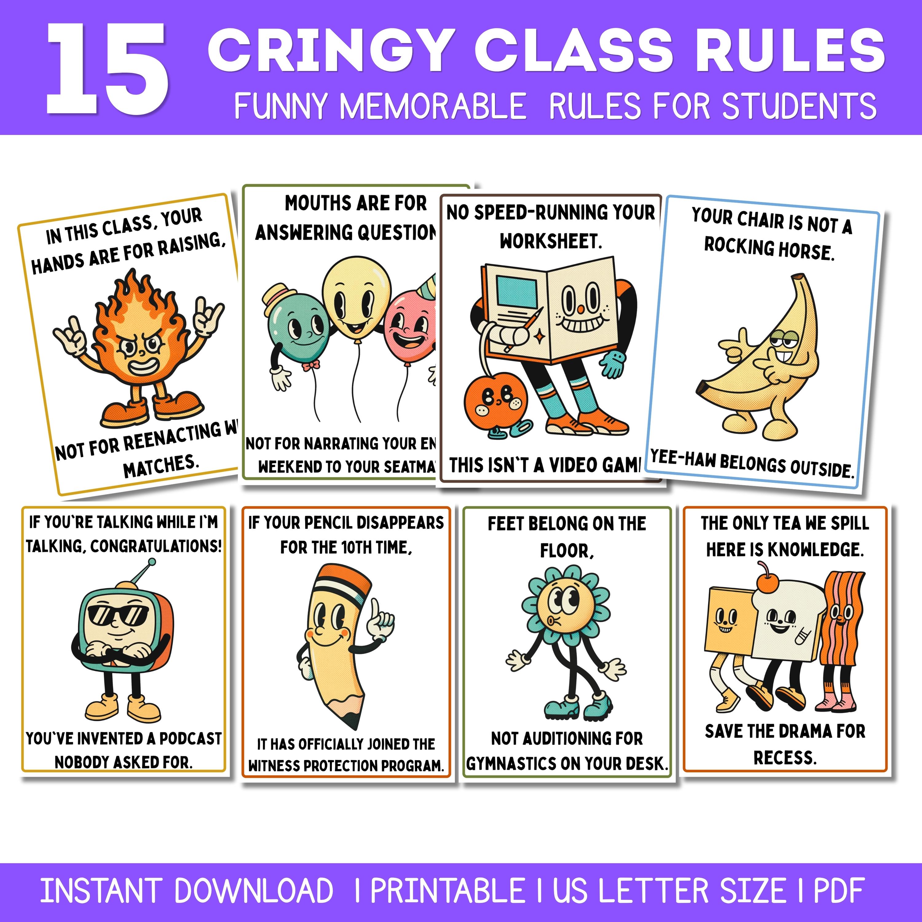 Cringe Classroom Posters - Etsy