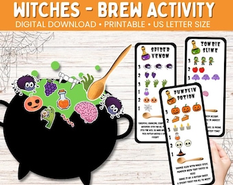 Halloween Potions Dramatic Play Kids Pretend Play Halloween Potions Game Counting Activity Preschool Centers Homeschool Montessori