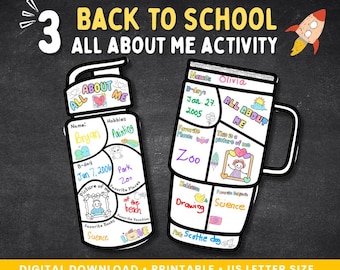 All About Me Printable, First Day of School Activity, Back To School Bulletin Board, Student Questionnaire Interview, Favorite Things List