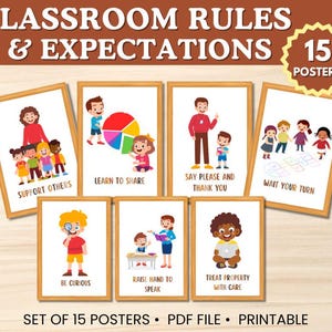 Klassenzimmer Regeln Poster, Klassenerwartungen, Pinnwand, Lernposter, Klassenzimmer Dekor, Kindergarten, Vorschule, Kindertagesstätte