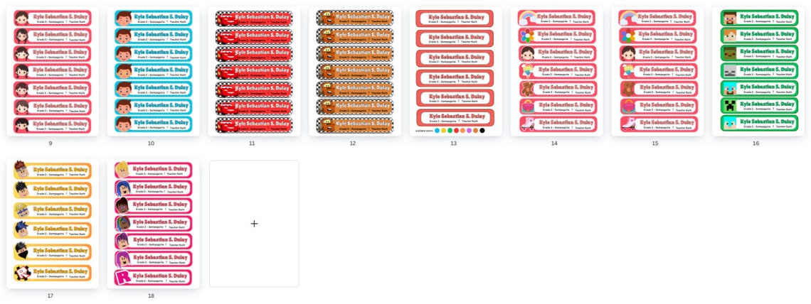 Name Sticker Label for Notebook for Kids Template Stick on Name Labels ...