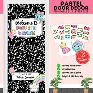 Back to School Classroom Door Decor Kit Composition Notebook Theme