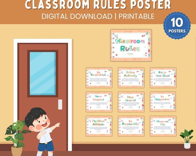 Classroom Rules Tree Poster | Printable Classroom Decor (digital ...