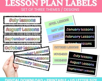 Printable Teacher Lesson Plan Stickers Planner Organization Digital Download
