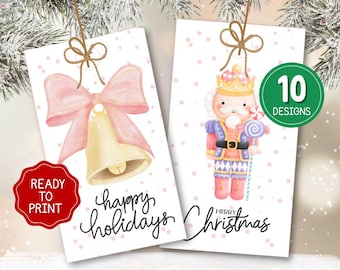 Christmas Gift Tag Printable Printable Christmas Present Label Holiday Party Favor Tag Instant Download Xmas Treats Tags Template