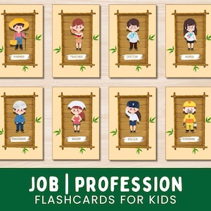 Professions & Occupations Flashcards for Kids – Community Helpers Printable Activity and Visual Cards | Kids Professions Flashcards