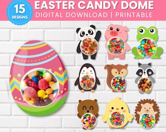 Paquete SVG de cúpula de dulces de Pascua: Conejitos y animales para chocolate (archivo Cricut)