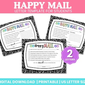 Teacher Happy Mail | Positive Notes Home | Parent Communication & Student Feedback | Printable Teacher Notes