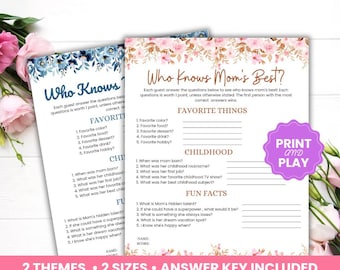 Who Knows Mom Best Mothers Day Party Game How Well Do You Know Mom Mother's Day Printable Mothers Day Games Who Knows Mom Best Mom