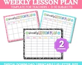 Simple Weekly Lesson Plan Template-Preschool/Kindergarten-Instant Download-PDF-Printable | Old Composition Notebook Theme