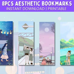 Cute Printable Bookmarks | Aesthetic Bookmarks for Book Lovers | Customizable Aesthetic Bookmarks | Printable Bookmark Designs