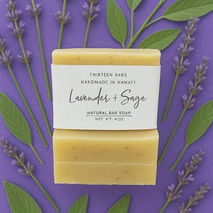 Lavender & Sage Soap - Handmade Soap - Natural Soap - Palm Oil Free Soap - Essential Oil Soap - Eco Friendly Soap